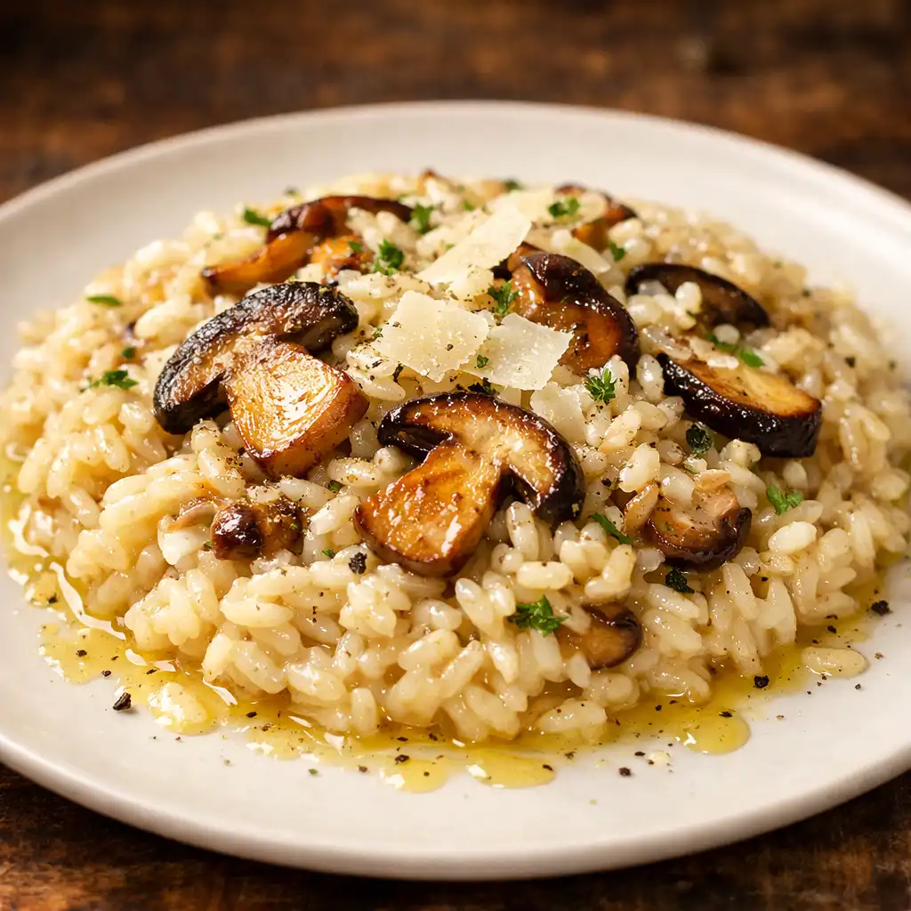 Risotto z borowikami, parmezanem i olejem truflowym